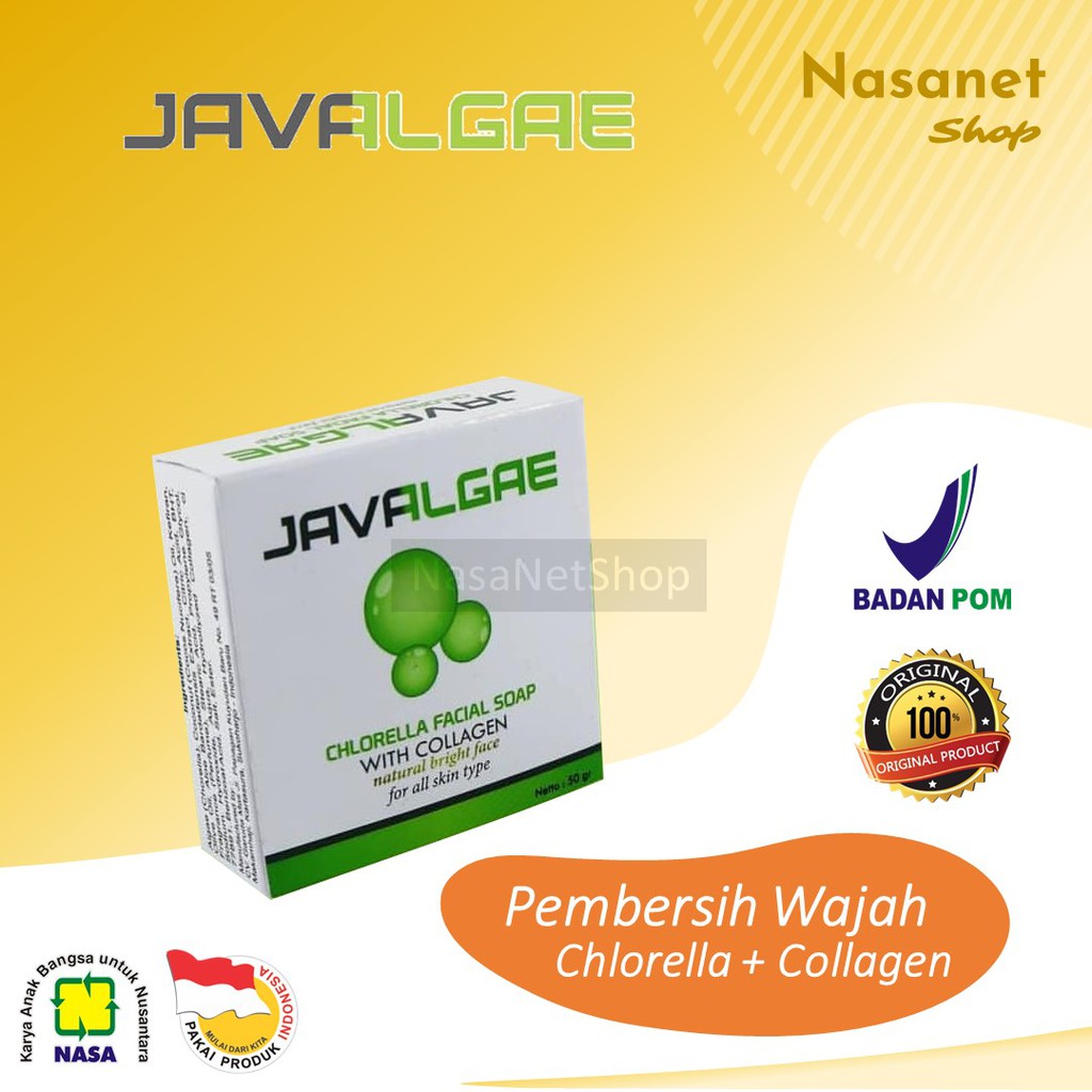 JAVALGAE NASA Sabun Wajah Collagen - Pemutih & Penghilang Flek Hitam Bekas Jerawat BPOM
