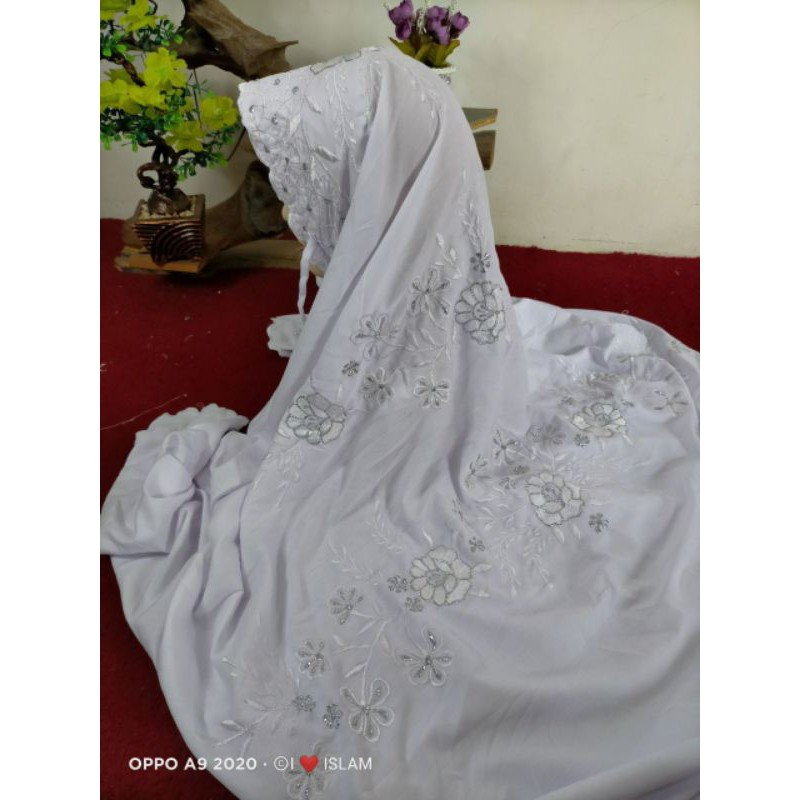 MUKENA POLINO DEWASA BORDIR PUTIH TERMURAH TERBAGUS TERLARIS