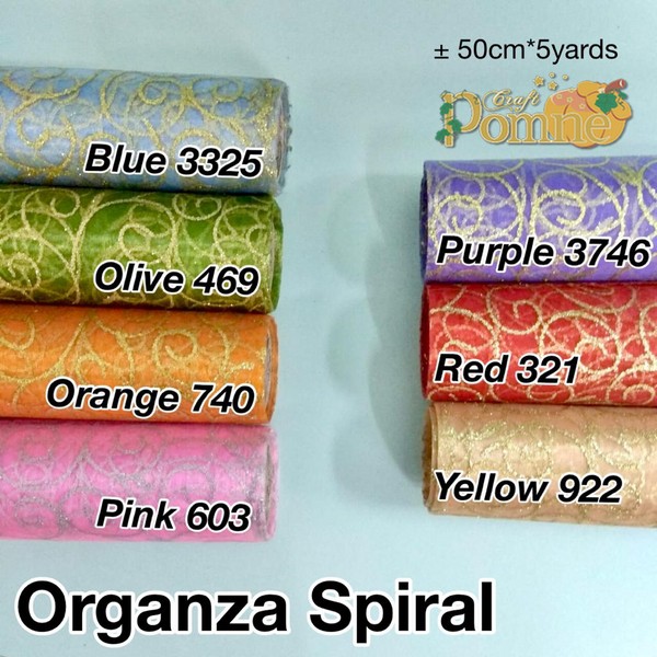 Kain Organza Spiral - bungkus kado bunga - mesh flower bouquet wrap