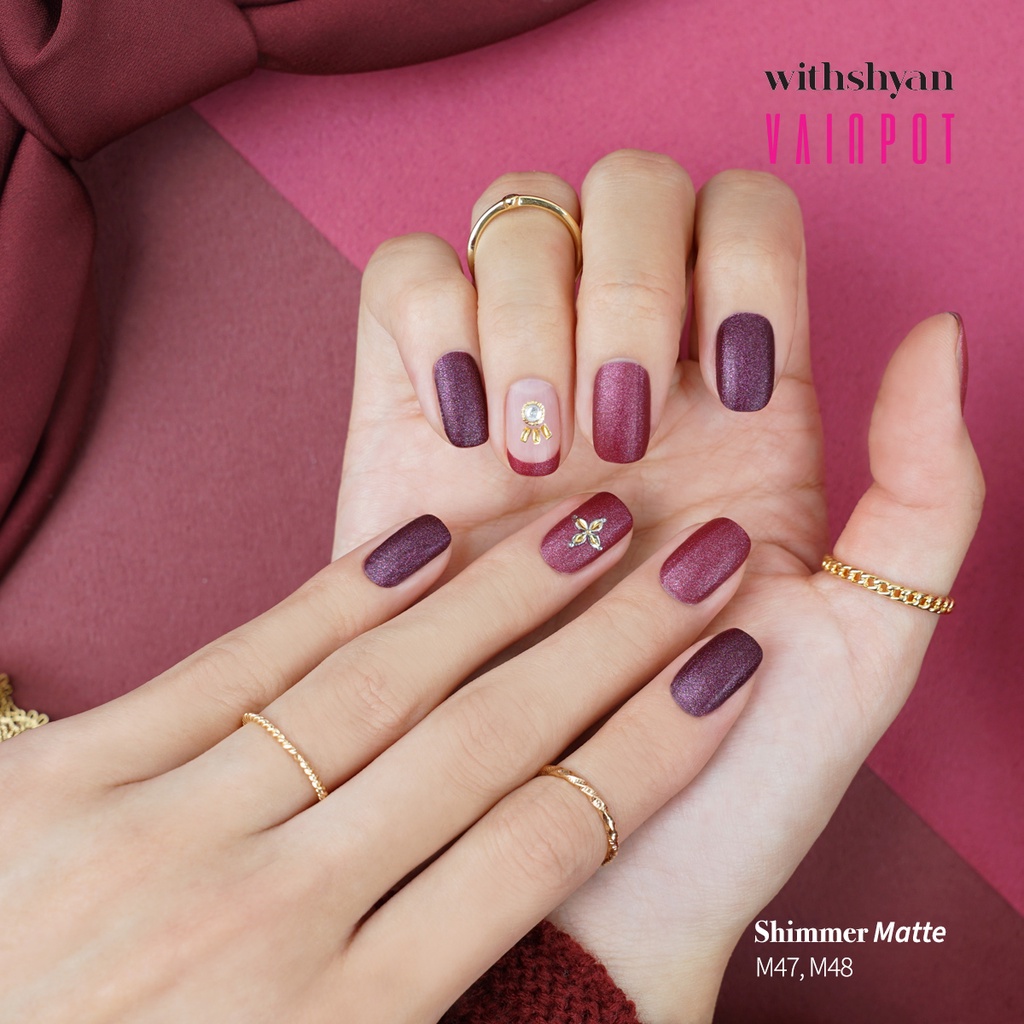 (NEW) Original WithShyan (위드샨 ) Korean Nail Polish Shimmer Matte Series 9 ml Kutek Korea / Kutek Premium / Cat Kuku / Nail polish Korea