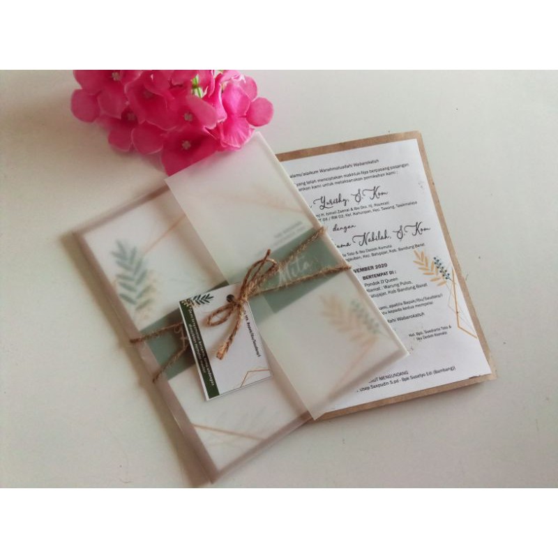 undangan rustic kalkir bisa custom khusus etalase 300pcs
