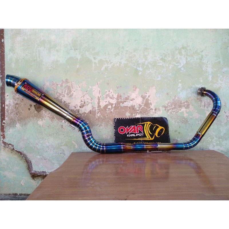 Knalpot KOU cobra kanan fullcacing Vixion Blumoun