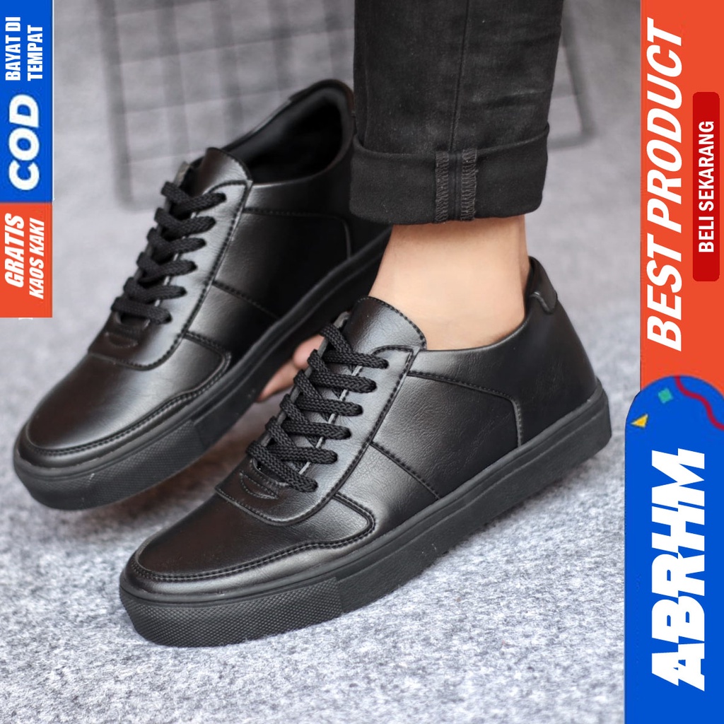 ABRHM AUGUS Sepatu Casual Sneakers Pria Kulit Pu Kerja Kasual Cowok Anti Slip Ori