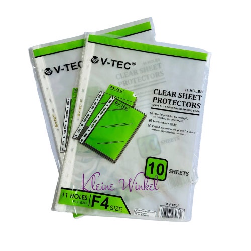 

CLEAR SHEET PROTECTORS V-TEC isi 10 lembar F4