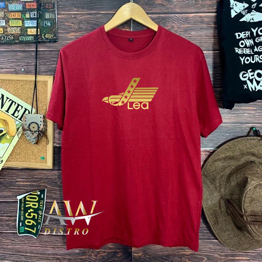 COD Baju Kaos Distro Lea Text Gold Premium Quality Lengan Pendek Kaos Tulisan Kaos Kata-Kata Kaos Sablon