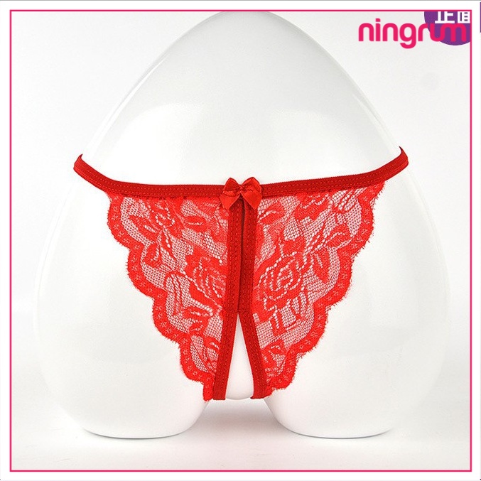 Ningrum Pakaian Dalam Wanita Lingerie Sexy g-string sexy lace transparan open celana dalam panties gstring - 4011