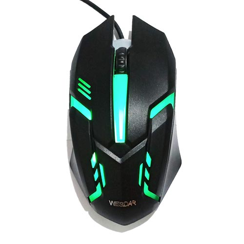 ITSTORE MOUSE GAMING MURAH WESDAR A B C USB LED 5 COLOUR RGB