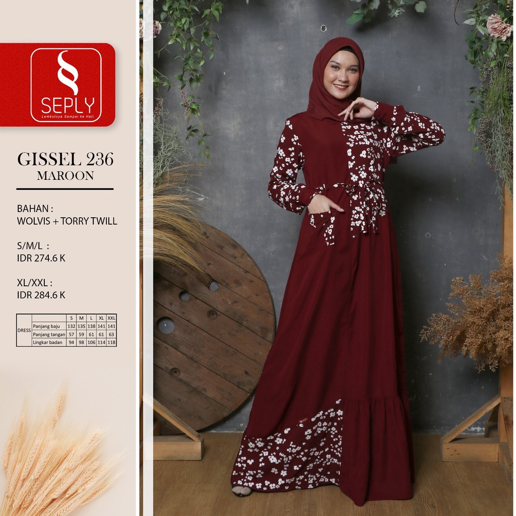 GAMIS TERBARU 2021 SEPLY GISSEL 236 MAROON