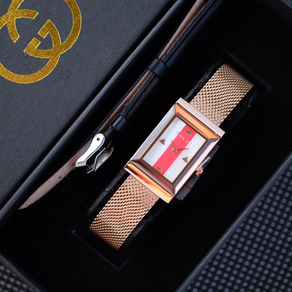 COD - Jam Tangan Wanita Gci G1152 Lv Tali Rantai Pasir Free Kulit, Box Original & Baterai Cadangan