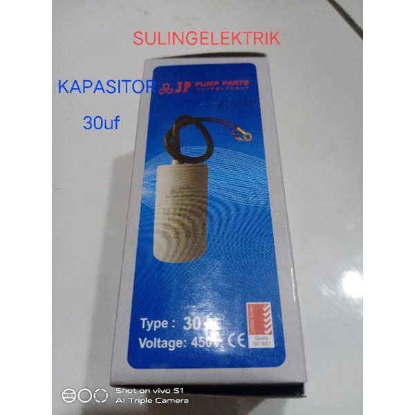KAPASITOR/CAPASITOR BULAT MESIN POMPA AIR 30 UF 450V JP PUMP PARTS