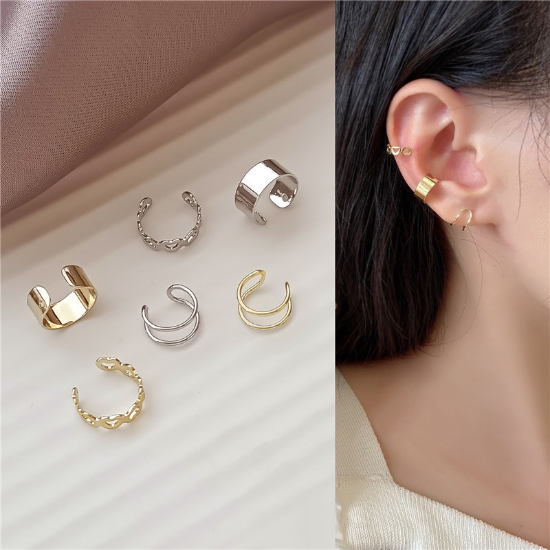 3Pcs Ear Cuff Gold Non-Piercing Ear Clips Cartilage Earring Jewelry For Women Wholesale Fashion Jewelry Gifts New