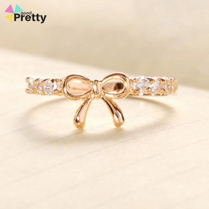 Cincin Desain Pita Hias Berlian Gaya Simple Untuk Wanita - PD