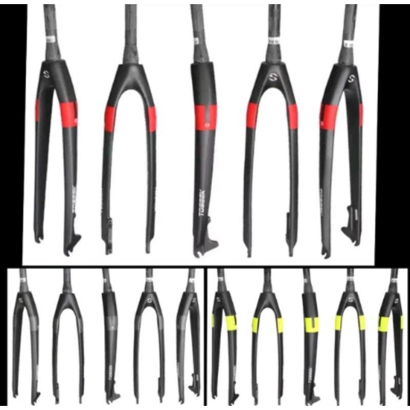 Fork rigid full carbon tapered  toseek MTB. garpu sepeda taperred bike karbon