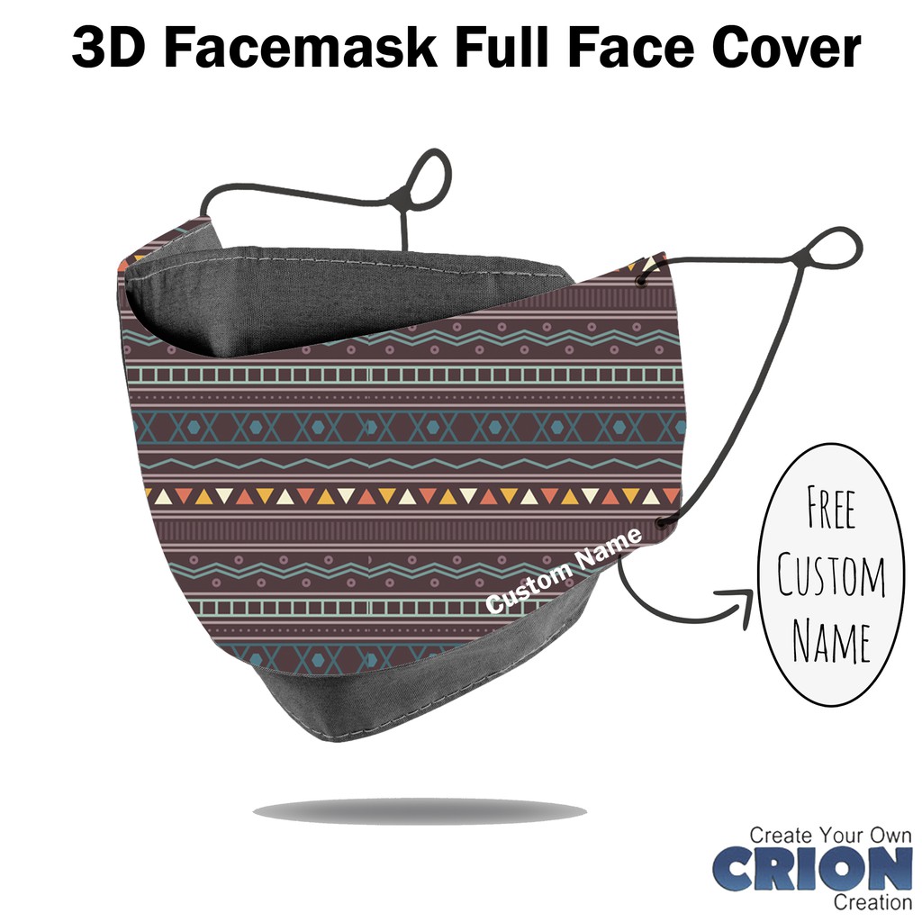 Crion - Masker 3d Full Face Cover Ethnic Series 1 - antibacterial