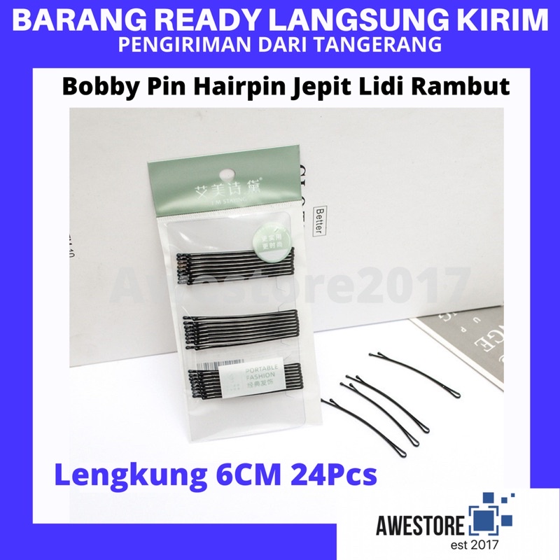 Bobby Pin Jepit Lidi Tebal Hairpin Sanggul Lengkung Hair Pin Pentol