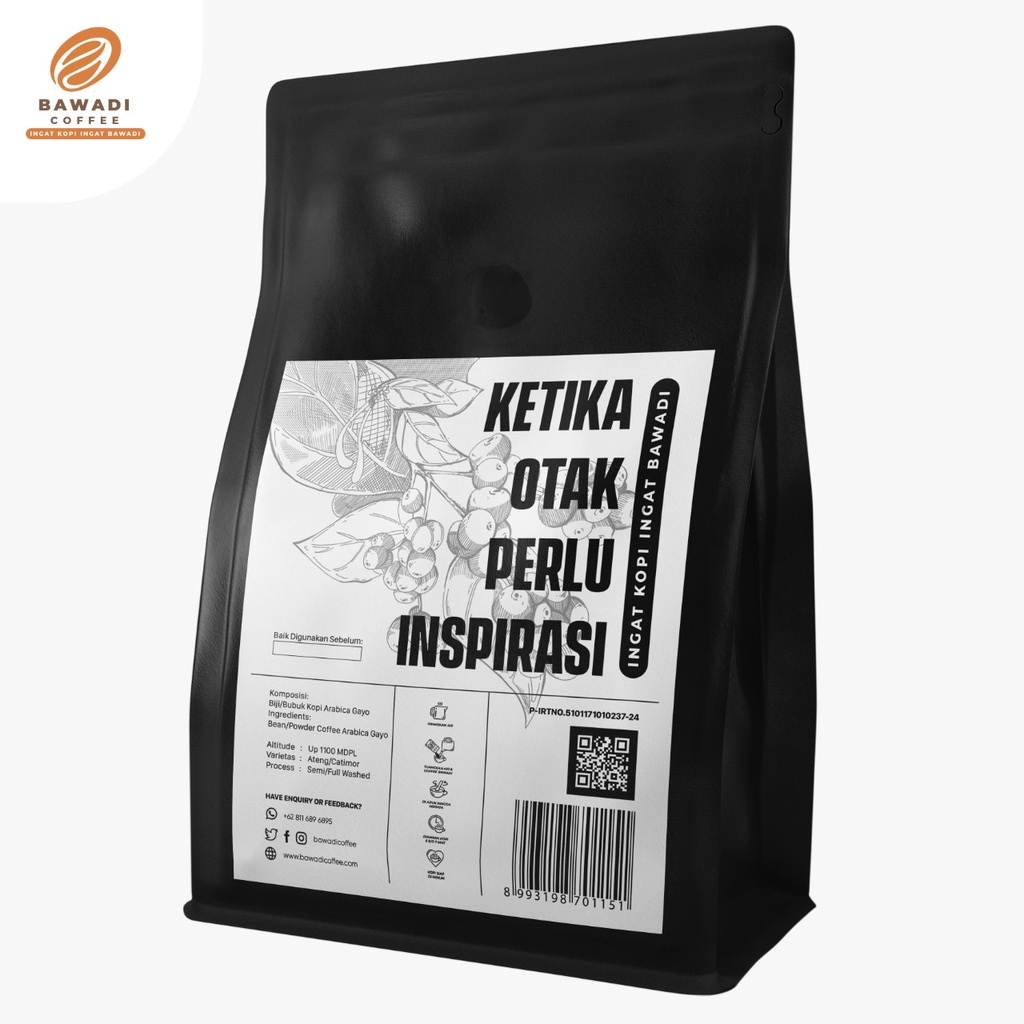 Kopi Arabica Peaberry 200gr - Bawadi Coffee - Arabica Gayo Premium - Kopi Aceh Jantan - Kopi -