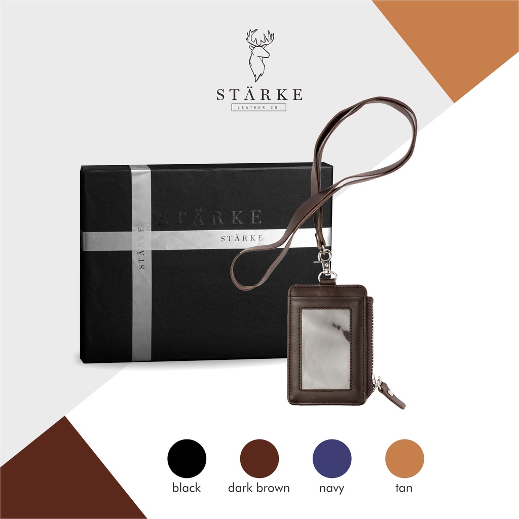 

Gantungan ID Card Lanyard Kulit Asli Starke Hustle Hog II Brown