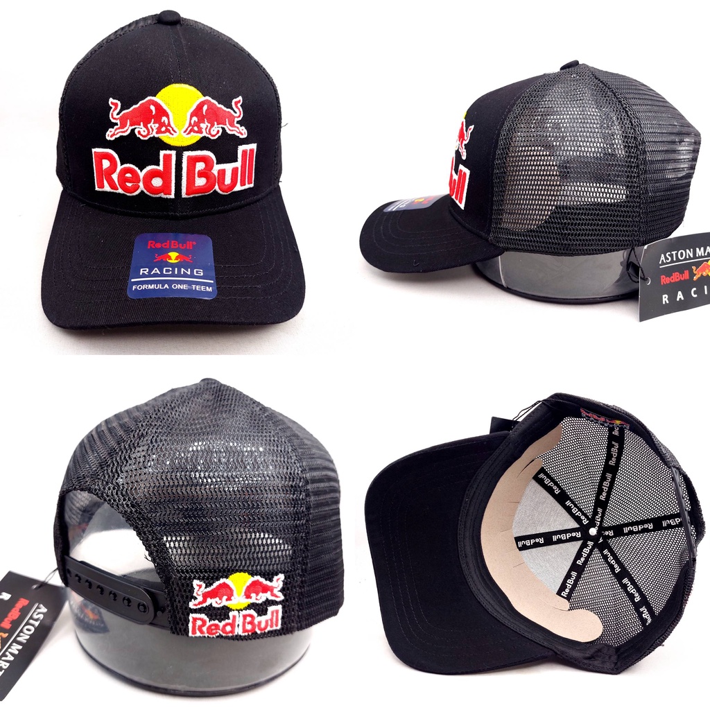 TOPI SNAPBACK FORMULA 1 F1 RED BULLS HITAM TRUCKER