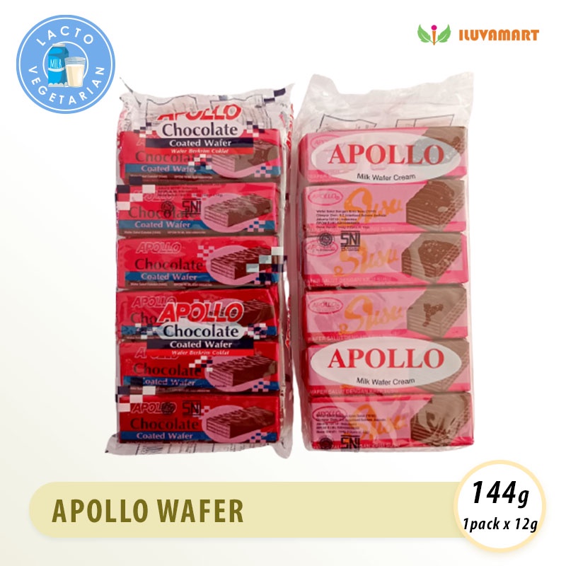 

Apollo Milk Chocolate Wafer 12x12gr Wafer Salut Dengan Krim Susu