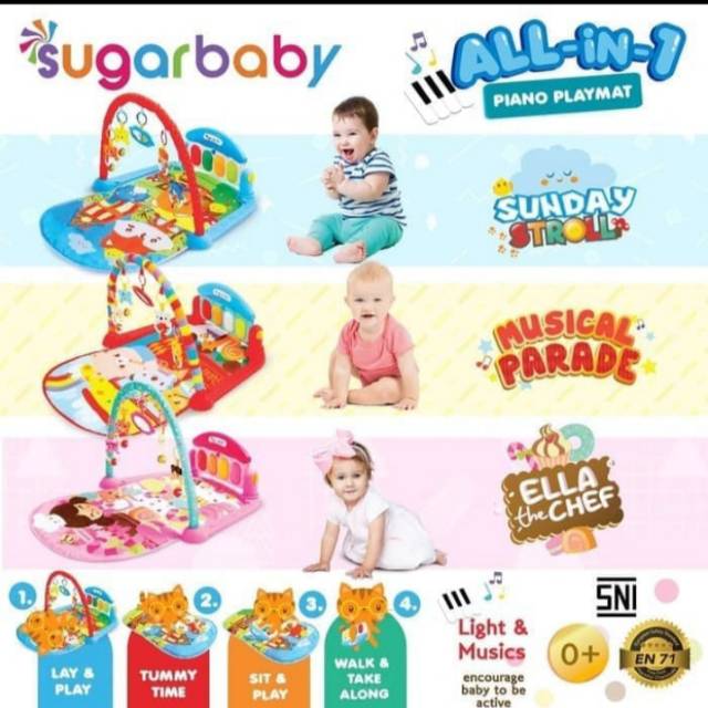 SUGAR BABY All in 1 Piano Playmat Karpet Mainan Bayi Play Gym Play Mat