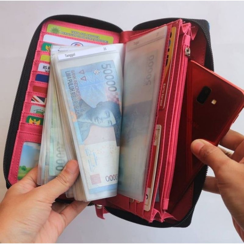 READY YUMEPROJECT DOMPET BELANJA PINTAR keuangan disiplin pos yume project wallet organizer anggaran yumee yushinca pengeluaran tanggal harian dompet panjang wanita fashion cewe cewek muat hp