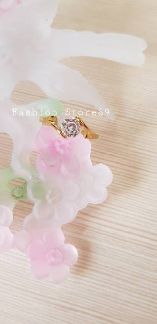 Cincin Titanium Gold Import cincin fashion import gold titanium antikarat permata putih