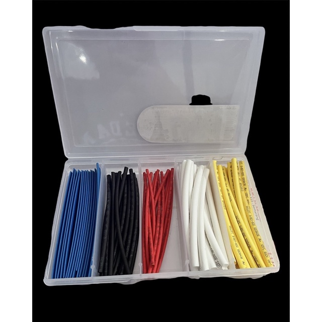 75 pcs HEAT SHRINK TUBE KABEL BAKAR SOLASI BAKAR SELONGSONG BAKAR GRATIS KOTAK PENYIMPANAN 5 SEKAT