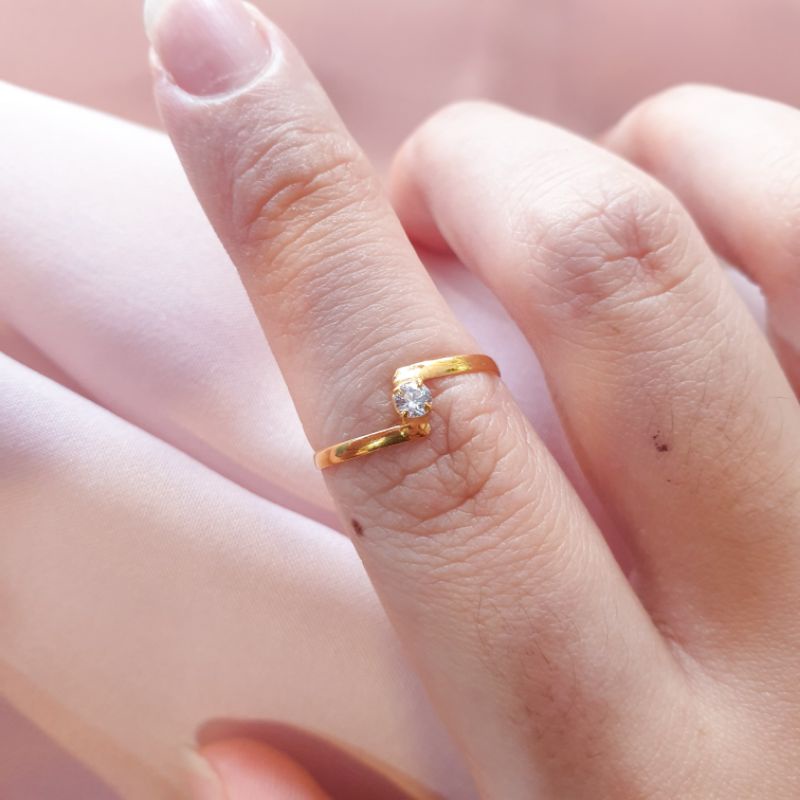 [BEST SELLER] Cincin emas zigzag permata emas asli kadar 375, perhiasan, cincin dewasa, cincin anak