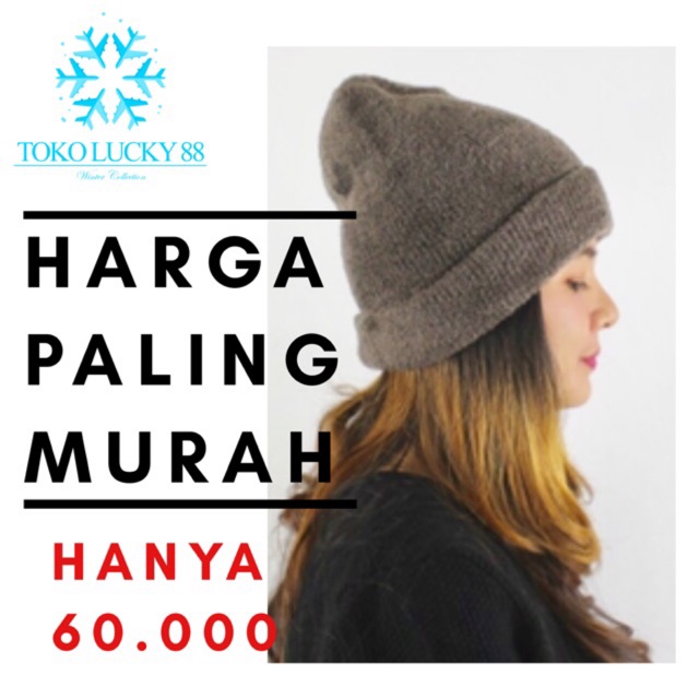 IMPORT Hat Fluffy Stripe Topi Kupluk Fluffy Wool Rajut Hat Fluffy Stripe