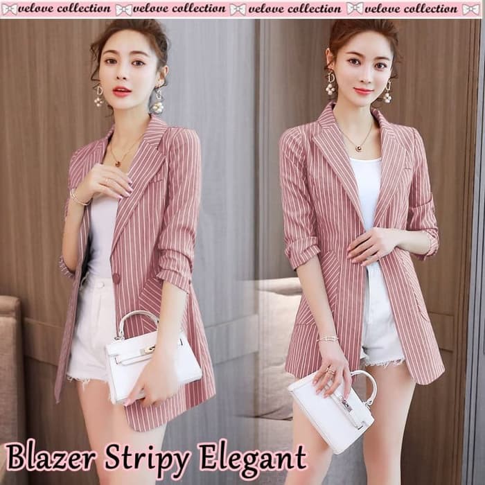 Jas Blazer Vivaldi Original 100% Murah RG848  Stripy Elegant - Merah