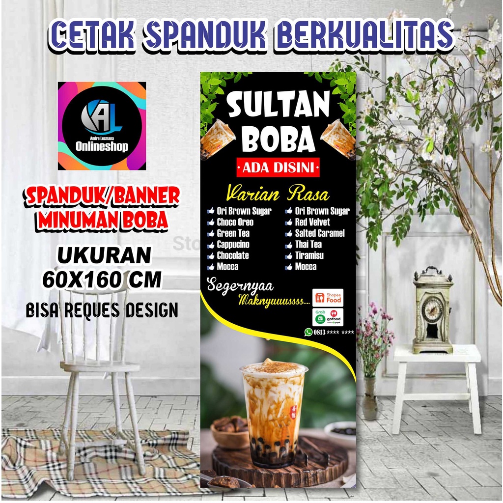 Jual Spanduk Banner Boba Thai Tea Shopee Indonesia 0916