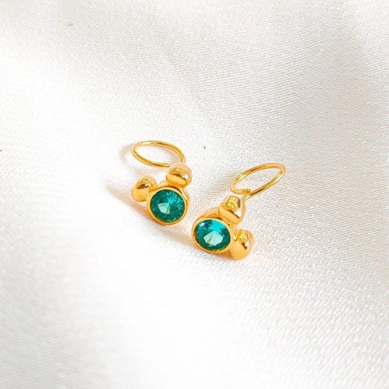 anting model toge permata hijau