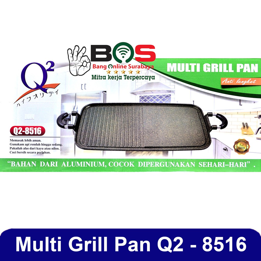 Alat Pemanggang Alat Panggang Kompor Q2 8516 Multi Square Grill Q2-8516