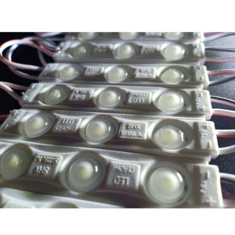 injeksi lampu mini samsung modul led 3 mata strip huas etalase akuarium fog lamp 12v 24v tahan air