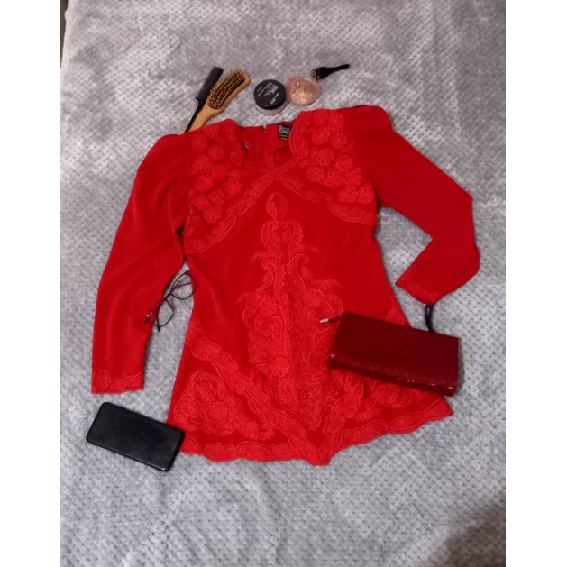 Kebaya bordir merah kebaya modern