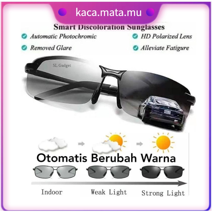 Kacamata UV 400 Photochromic Polarized Anti-Glare Day &amp; Night Sensitif Sunglasses Driver Must-Have Kacamata