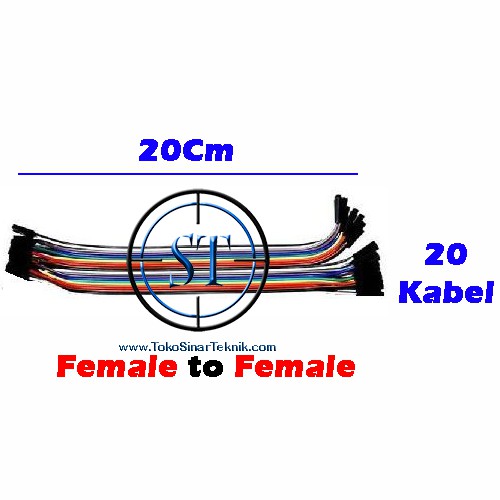 20 Baris Kabel Jumper Breadboard Projectboard 20Cm Female Male / Male Male / Female Female