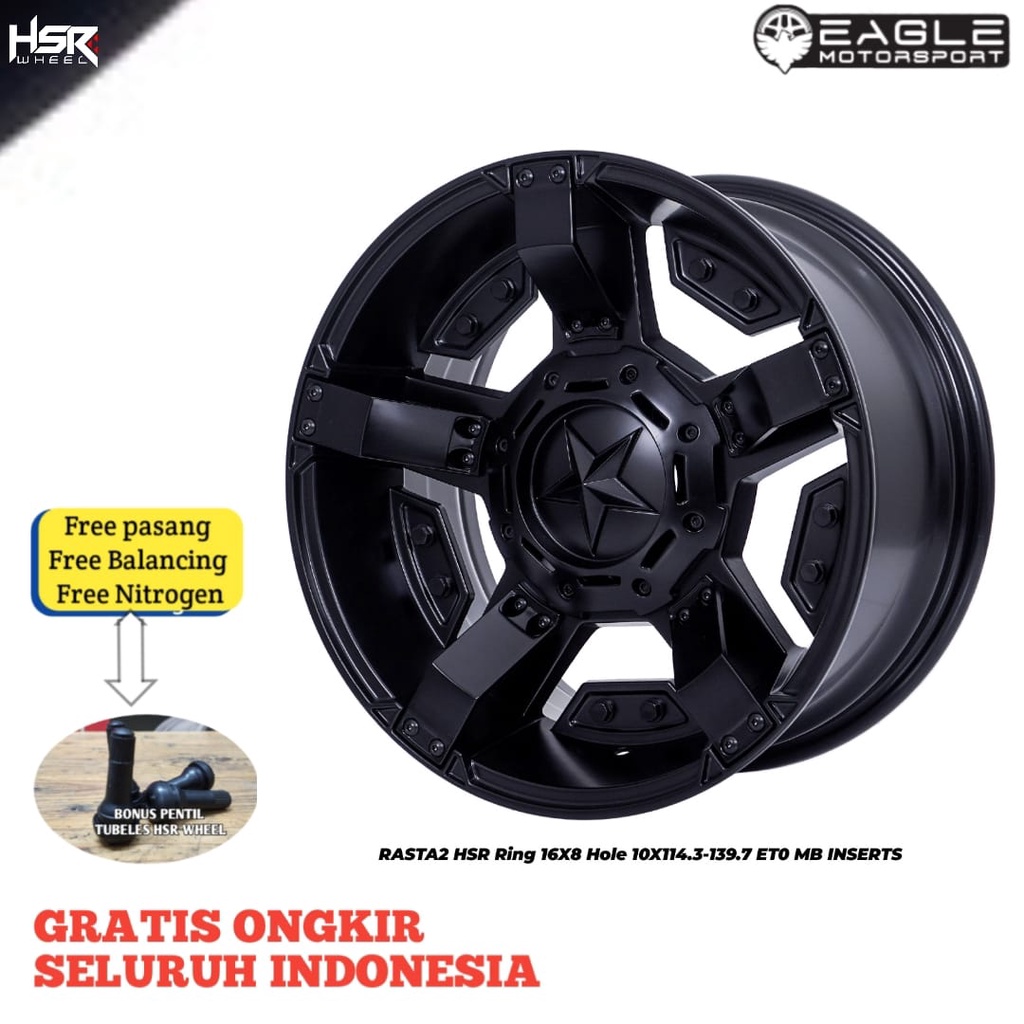 Velg Mobil Terios Rush Pelek Semi Off-Road HSR RASRTA2 Ring 16 Pelek Semi Offroad