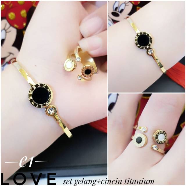 Titanium gelang dan cincin 1818i