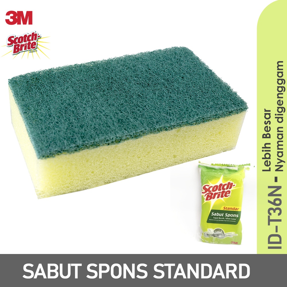 3M Scotch Brite Sabut Spons Cuci Piring Basic ID T36