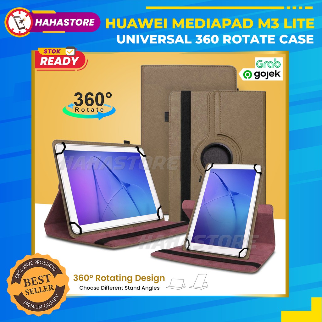 Huawei MediaPad M3 Lite 10 10.1 inch 2017 Universal Book Cover Flipcase Rotating Casing Putar Case