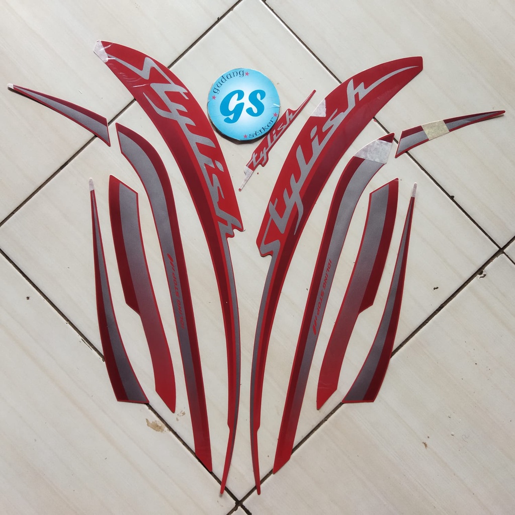 sticker striping motor honda scoopy stylish 2019 matte red