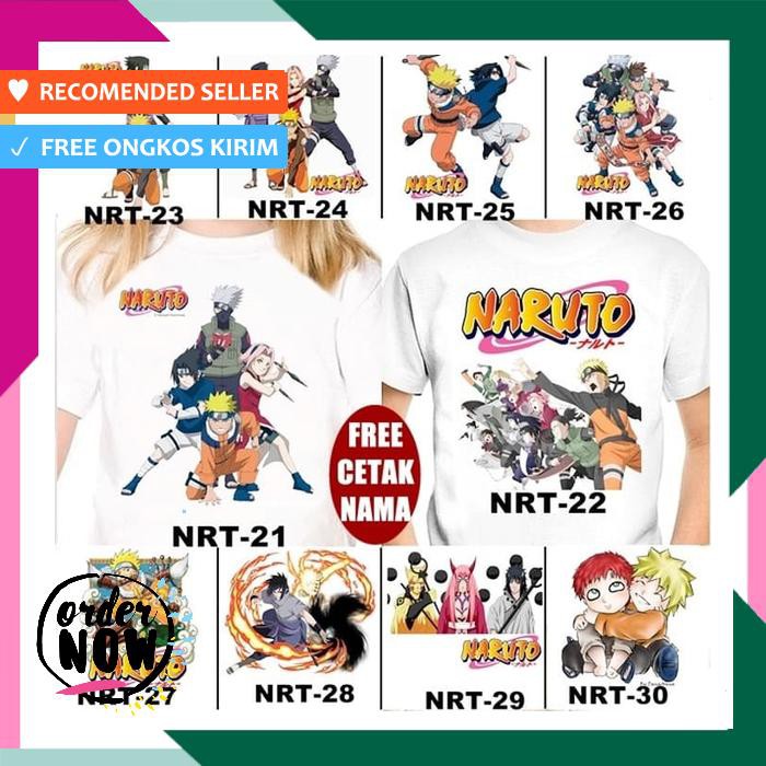 Jual Kaos / Baju Naruto Anak Banyak Motif Part 1 (Free Nama / Tulisan