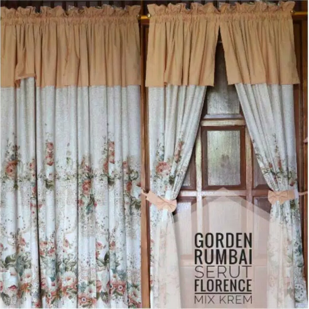 Gorden pintu shabby serut coklat