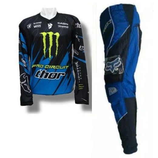 Baju Trail Set Motorcross adventure Blue