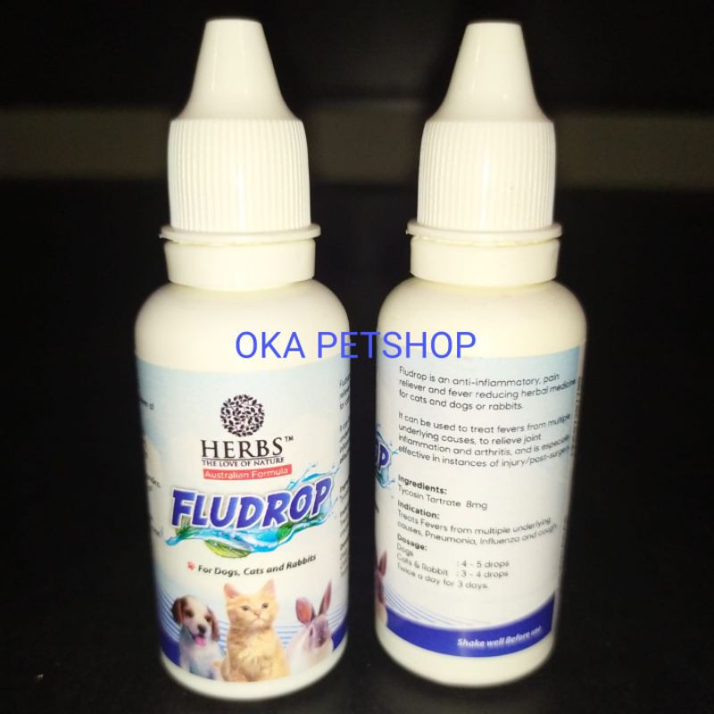 Obat Flu Kucing HERBS FLUDROP 30ml - Obat Flu Kucing Anjing Kelinci