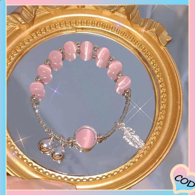 COD❤️ Opal Pasangan Pacar Wanita Gelang Wanita Sederhana Gelang Lonceng-A.one