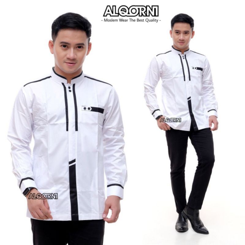 Baju Koko Al Qorni Motif Katulistiwa