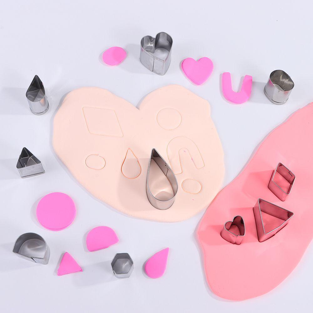 Solighter Polymer Clay Cutters Set Art DIY Alat Baking Dengan Kait Anting