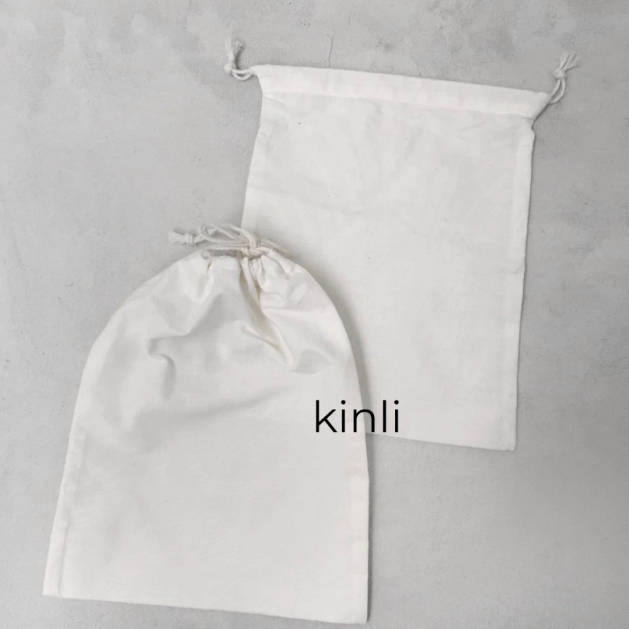 drawstring pouch canvas pouch serut polos serbaguna unbleached